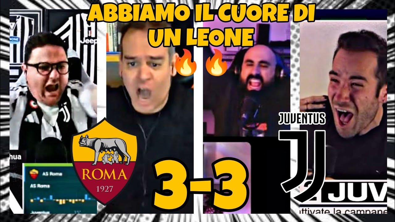 I tifosi della Juventus festeggiano dopo il pareggio all'ultimo minuto contro l'AS Roma. 