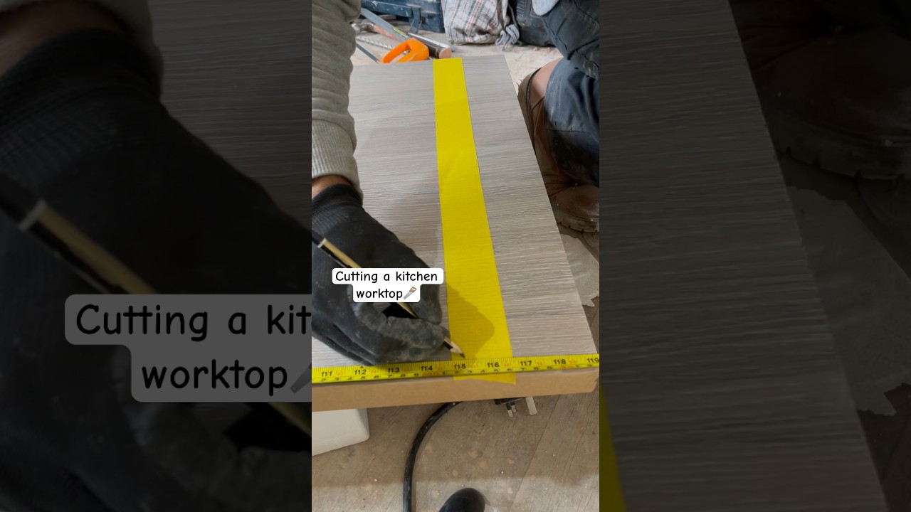 Cutting a kitchen worktop #shorts