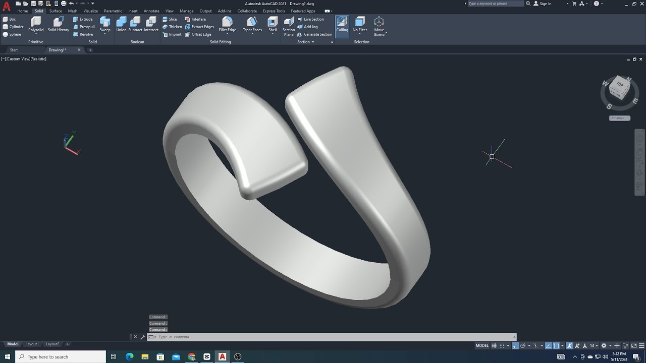 AutoCAD &mdash; 3D-простое кольцо