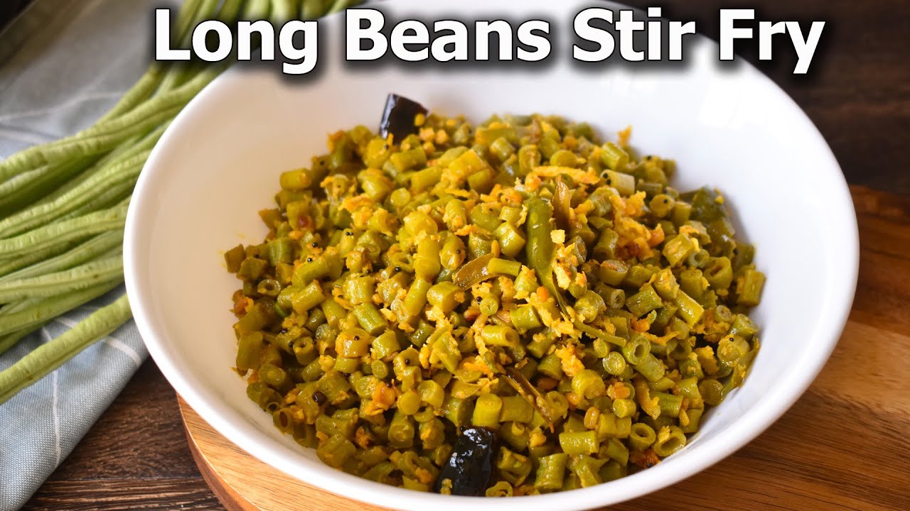 Long Beans Stir Fry (Alasande Palya) - South Indian Style