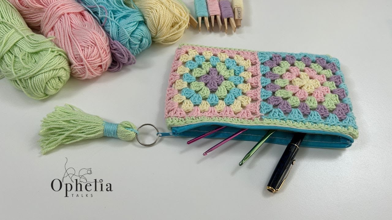 Easy Crochet Zip Pouch Cover - No Sewing Machine Needed // Ophelia Talks Crochet