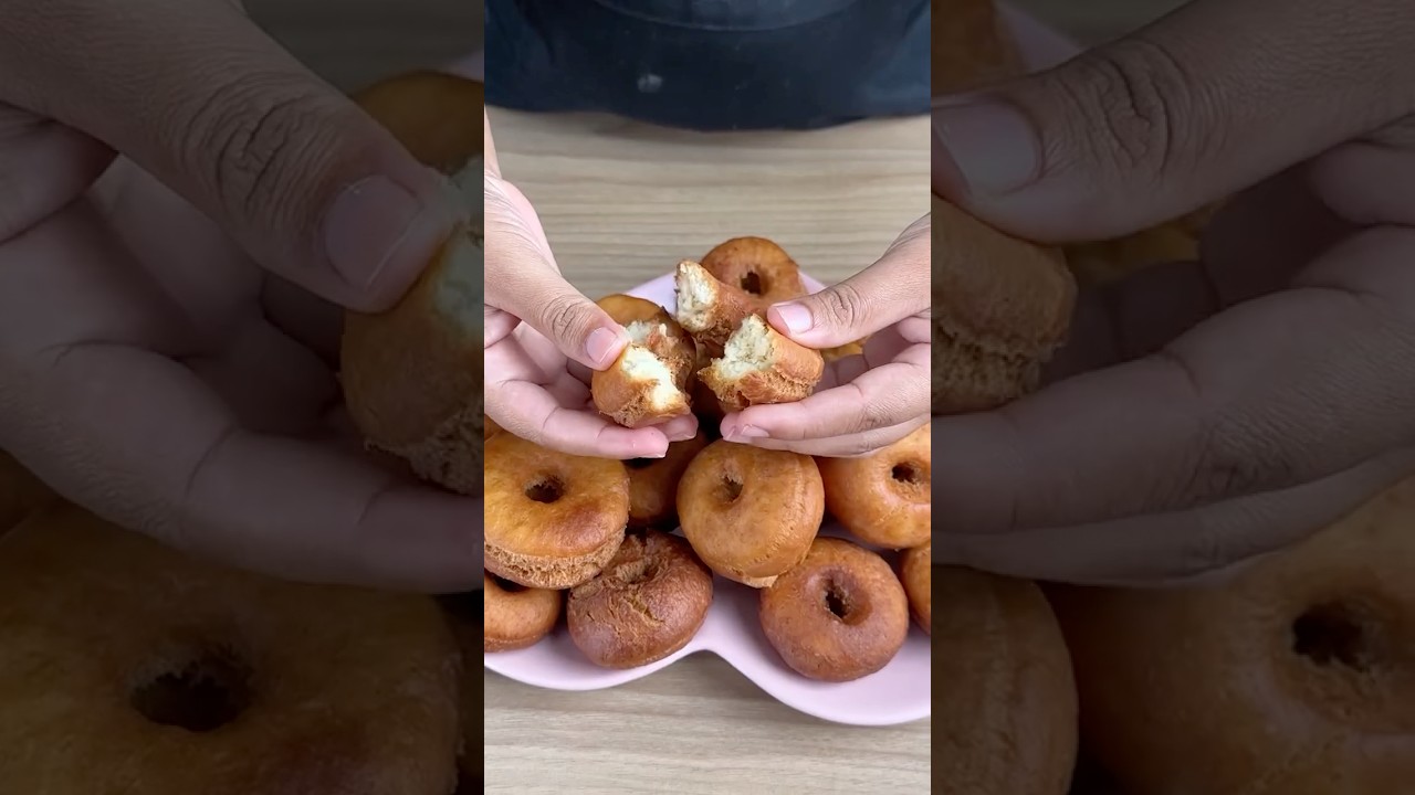 Быстрые и простые домашние жареные пончики 🍩 #ДомашниеПончики #РецептПончиков #ЛайфхакиДляВыпечки
