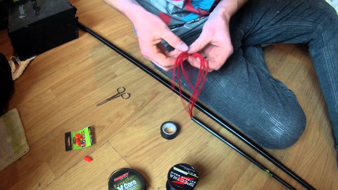 Montage d'un quadruple élastique plein pour silure.