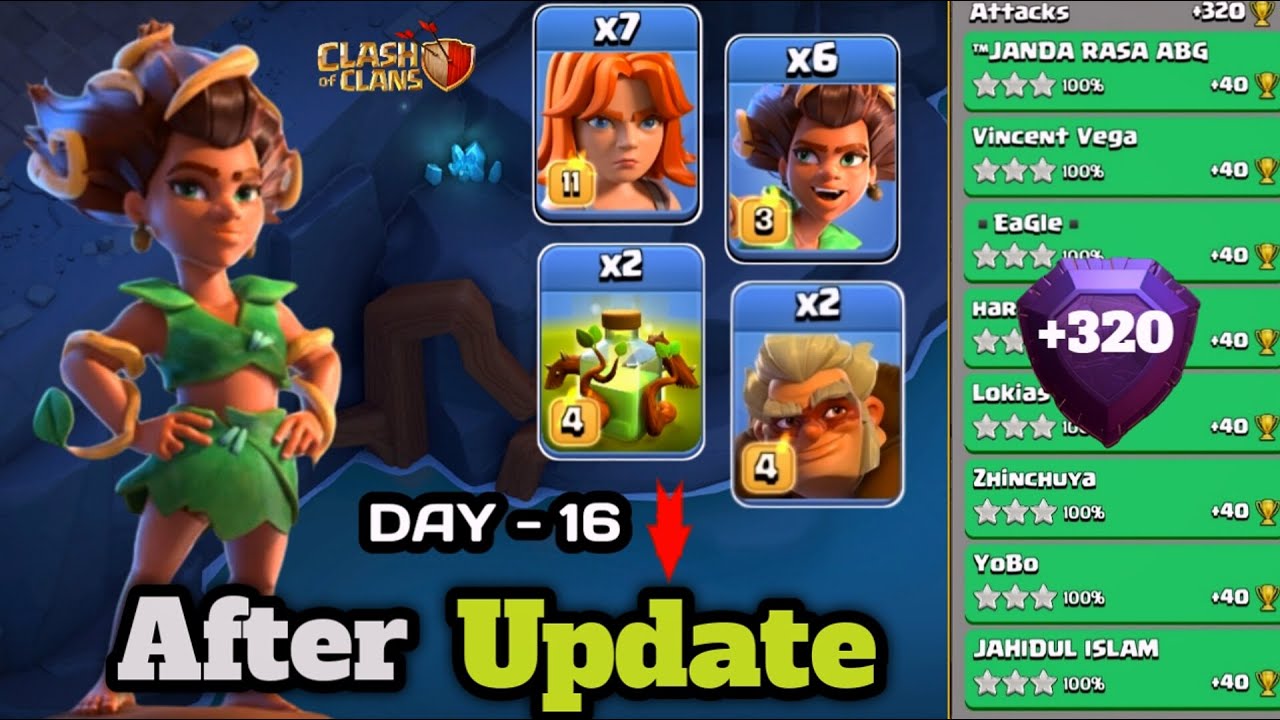 +320🏆Powerful army♦️attack Strategy with Root Raider, Valkyrie,Druid,Overgrowth spell•(clashofclans)