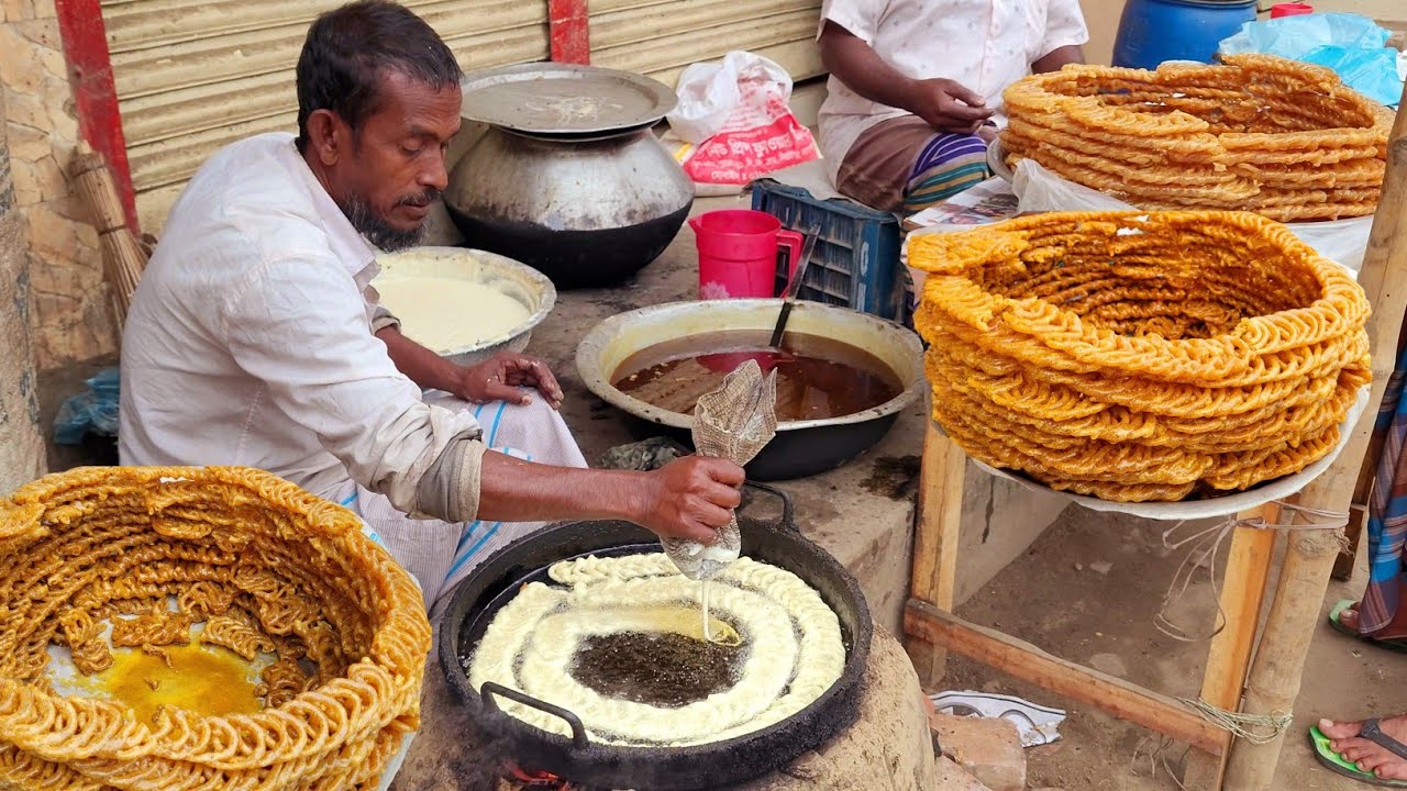 How to Make Instant Crispy Jilapi | Jalebi Recipe | Bangladeshi Street Food | Tasty Food Bank