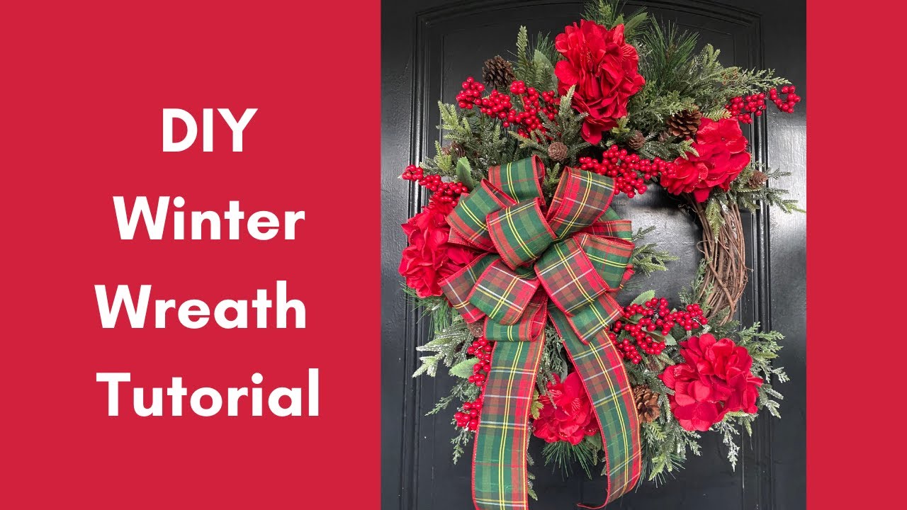 How to Make a Winter Wreath - Rustic Christmas Wreath - DIY Farmhouse Decor
