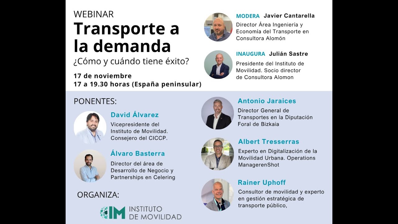Webinar “Transporte a la demanda. ¿Cómo y cuándo tiene éxito?”.