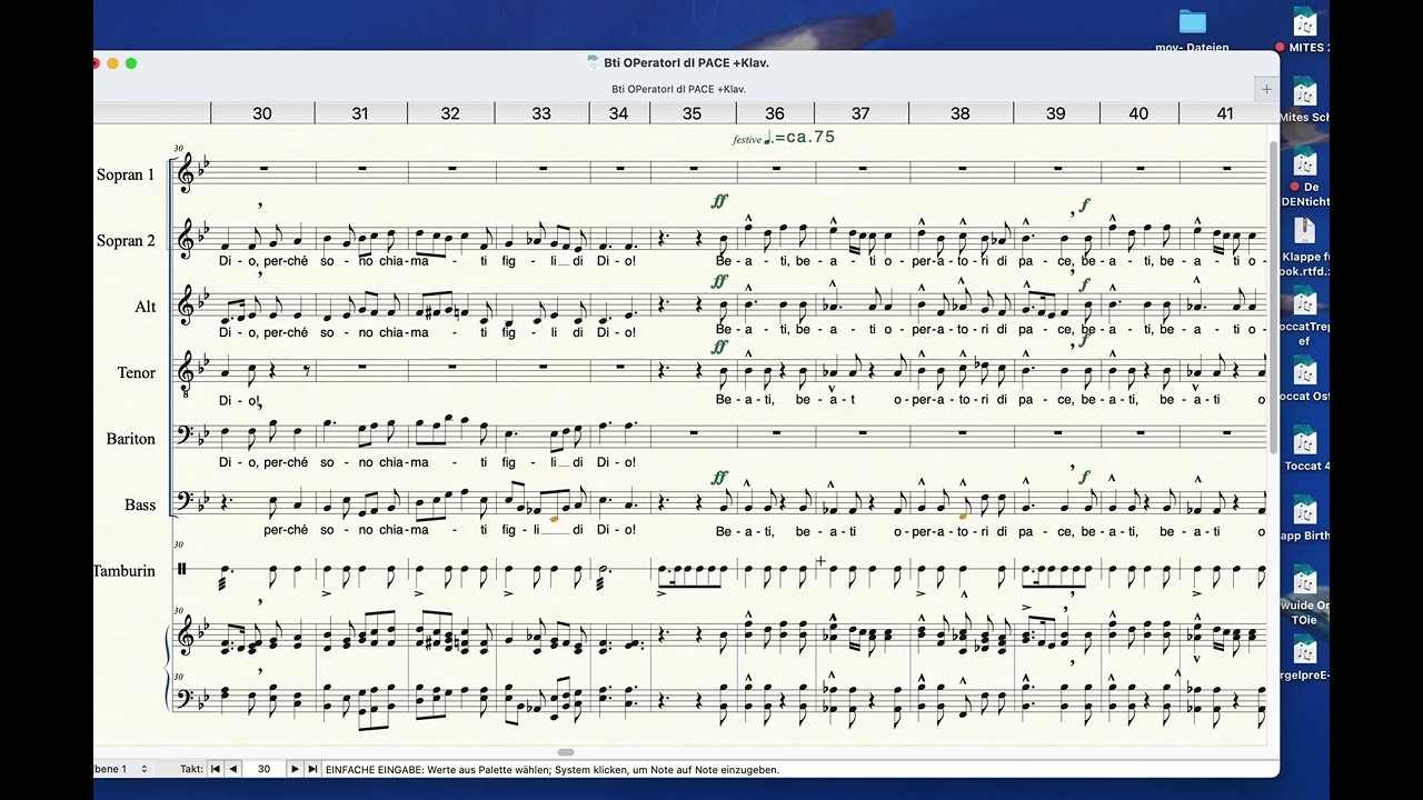 Beati Operatori di Pace,  Motette f.6-st.Chor à capella, Paero (*1956) Opus 31