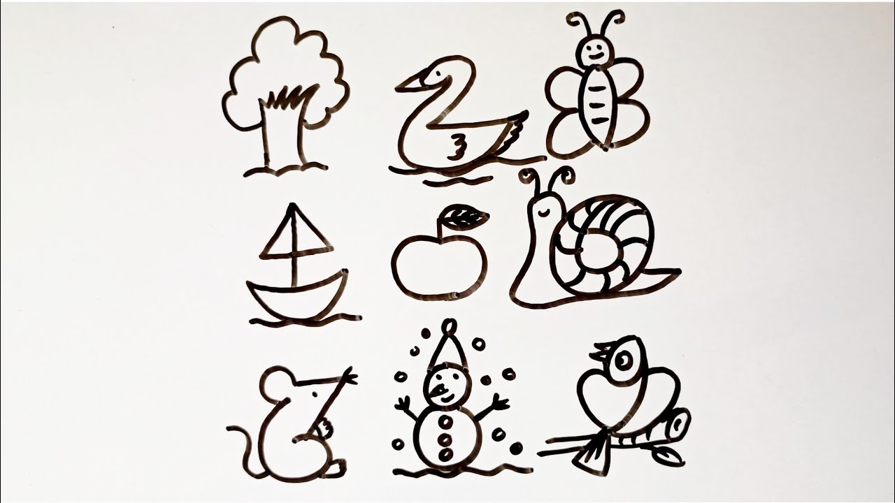 How To Draw beautiful Drawing Easy with 1-9 numbers 