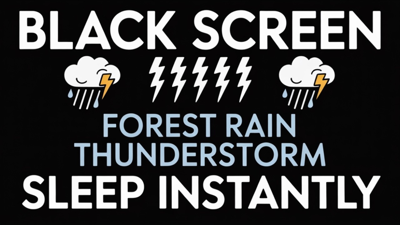 BLACK SCREEN Heavy Rain Sounds with Thunder for Deep Sleep and Stress Relief 26