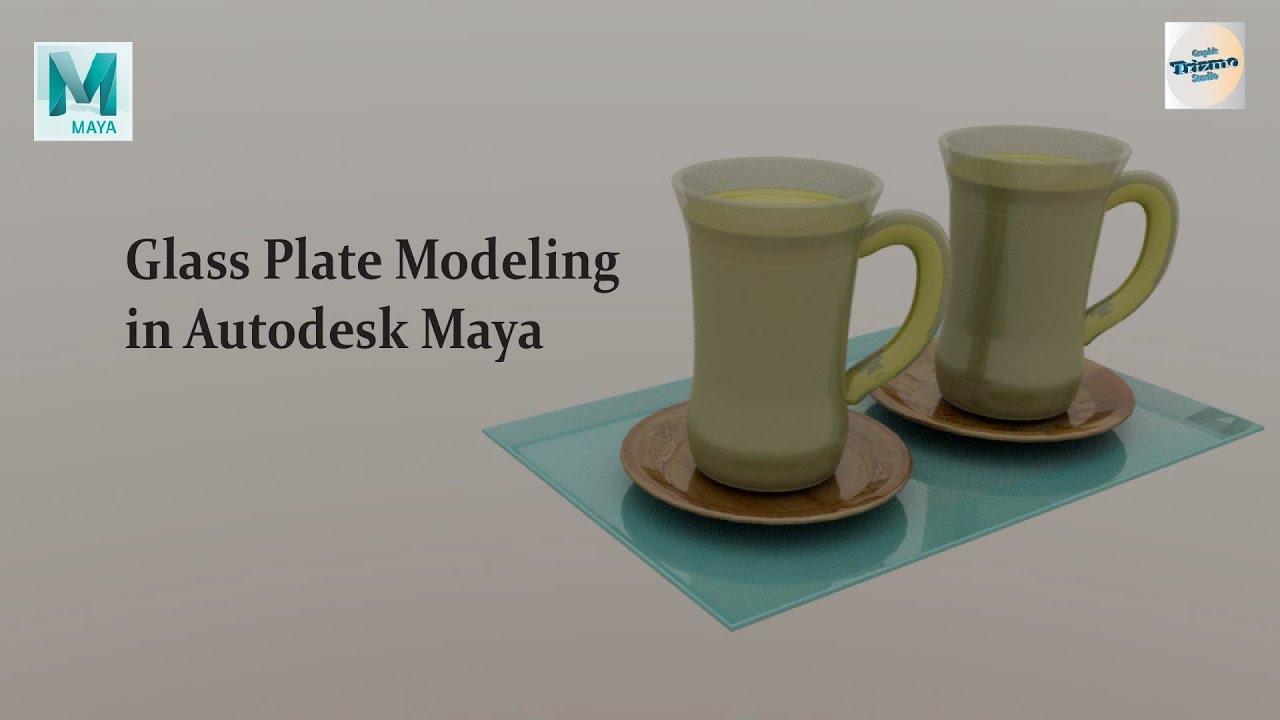 Glass and Plate 3D Model | Autodesk Maya