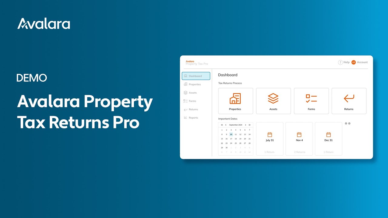 Avalara Property Tax Returns Pro Demo
