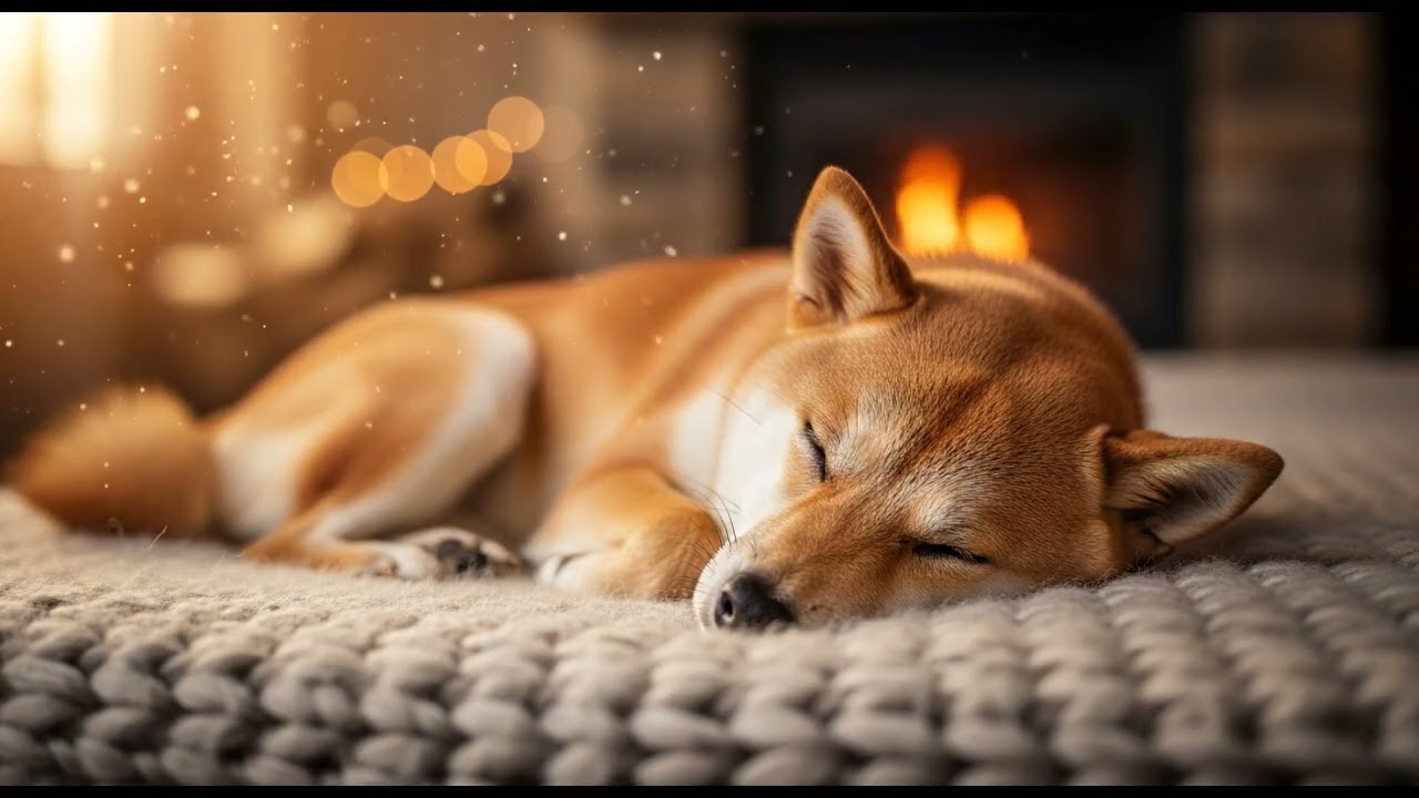Shiba Inu Sleeping in a Warm Cozy Bedroom (4K ASMR) - 8 HOURS