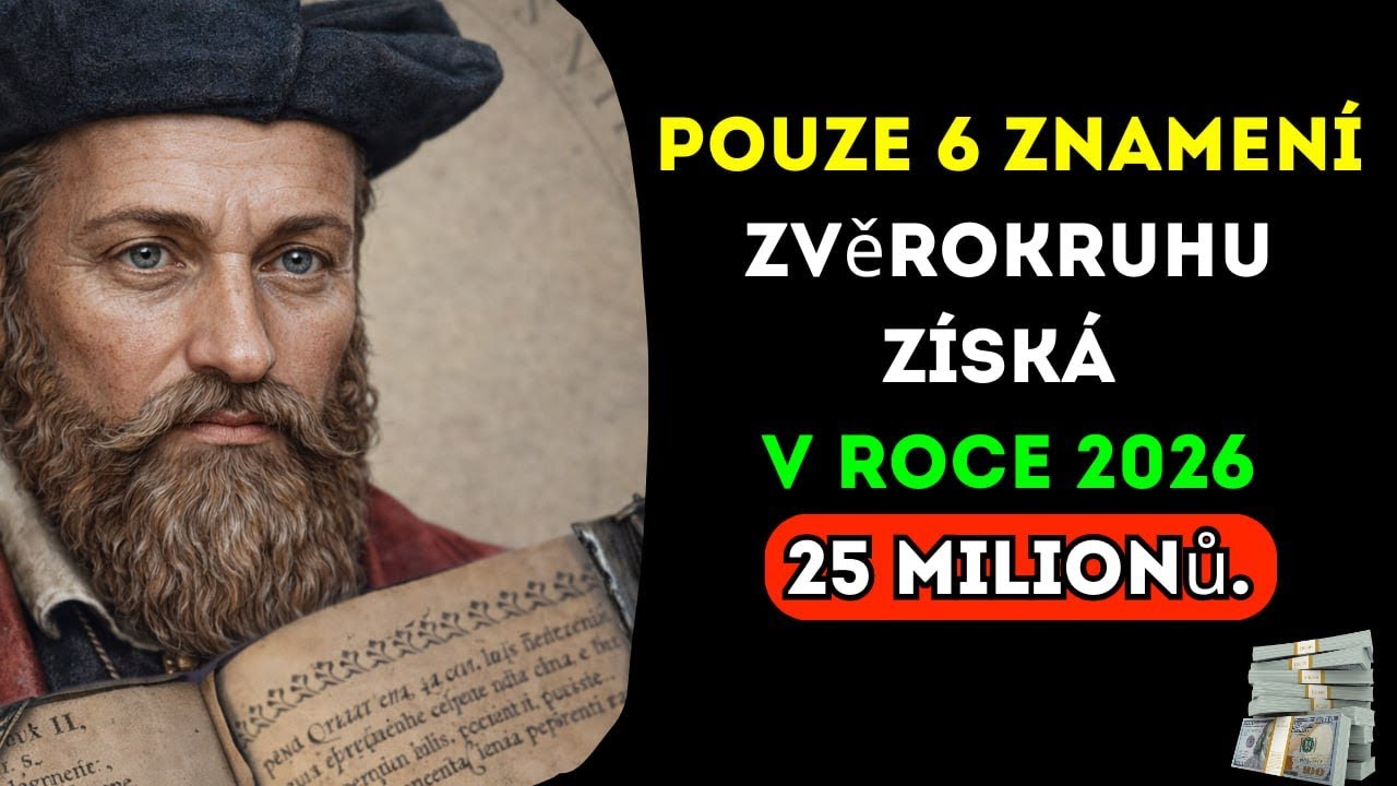 Nostradamus předpověděl: Pouze 6 znamení zvěrokruhu získá v roce 2026 25 milionů.