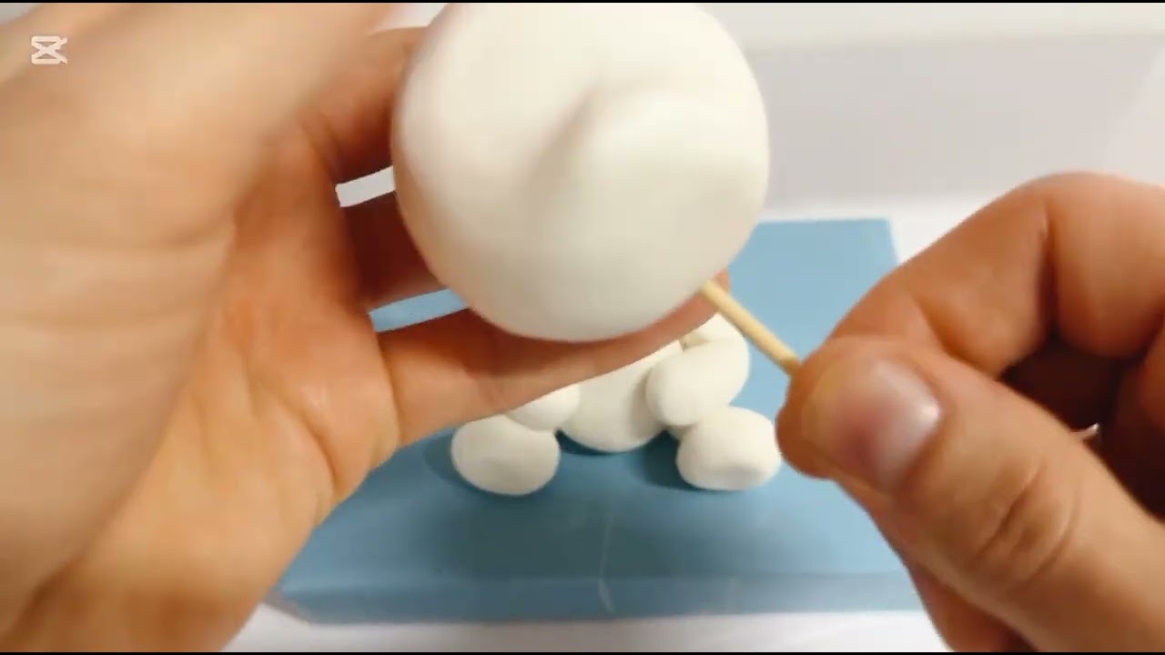 #Cute White Bear Made from Clay 🐻‍❄️#Shorts#ClayArt#Cute#DIY#PolarBear