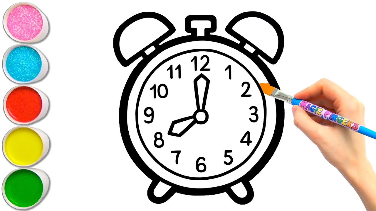 Jam Alarm Menggambar, Melukis dan Mewarnai untuk Anak dan Balita | Cara Menggambar Mudah #266