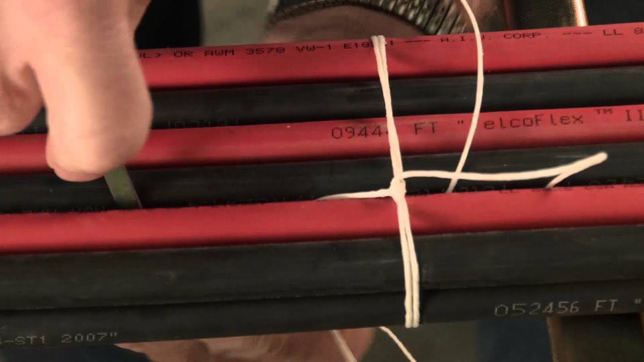 Instructional cable lacing sewing a Chicago Stitch