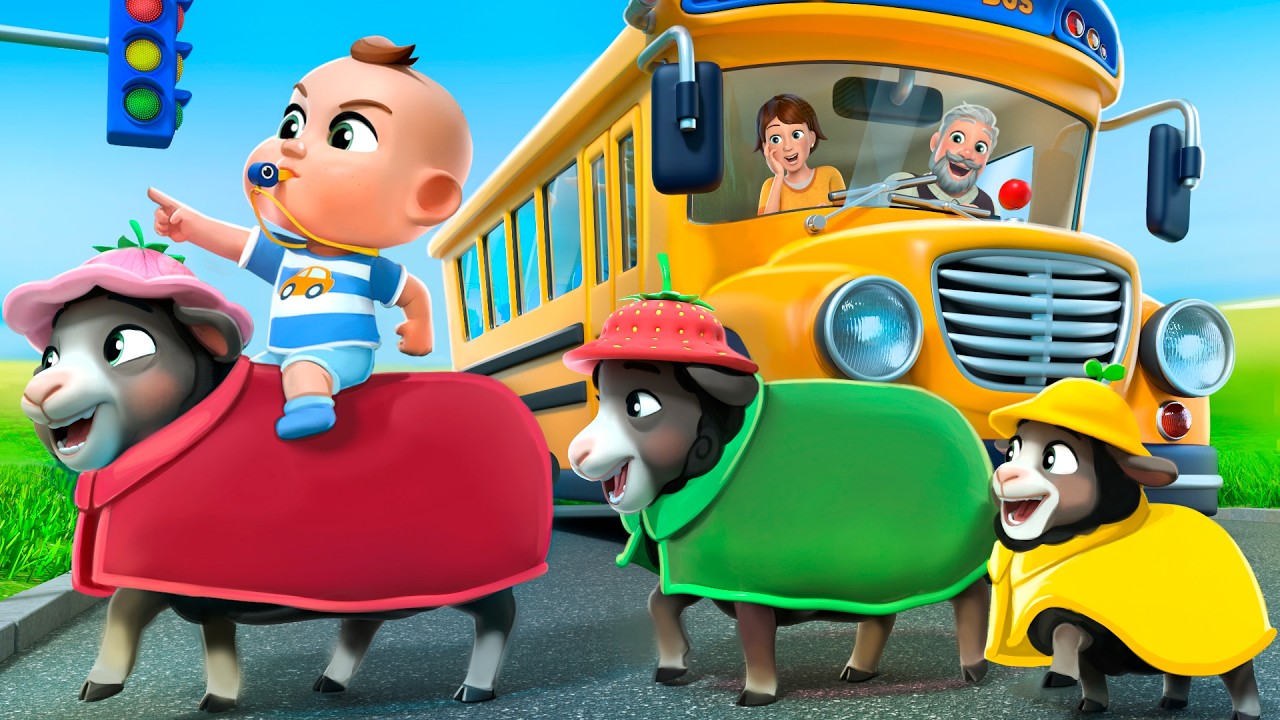 Sheep in Raincoats | Wheels on the Bus | Almama Kids Songs & Nursery Rhymes