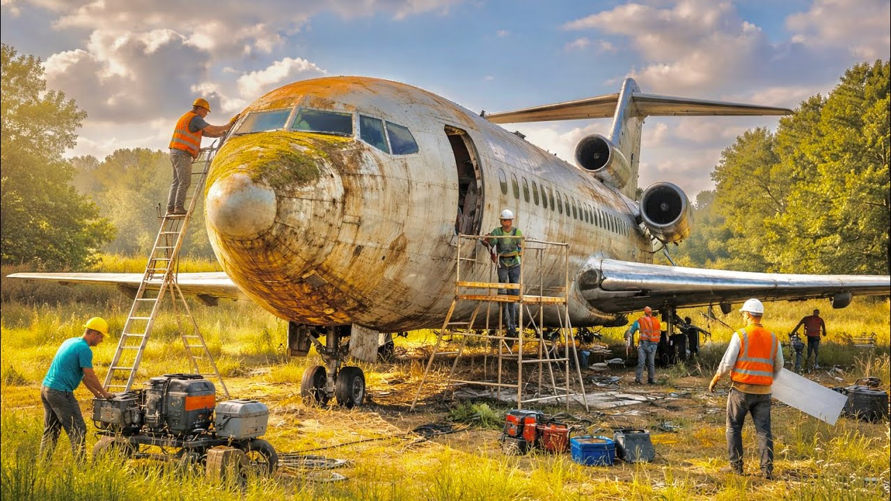 Dead to Alive: Incredible Abandoned Boeing 727 Restoration! 