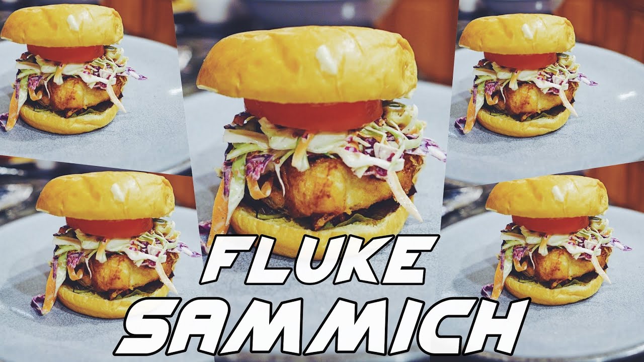 Fluke Limit + Sandwich 🐟 Flounder Fishing Catch and Cook