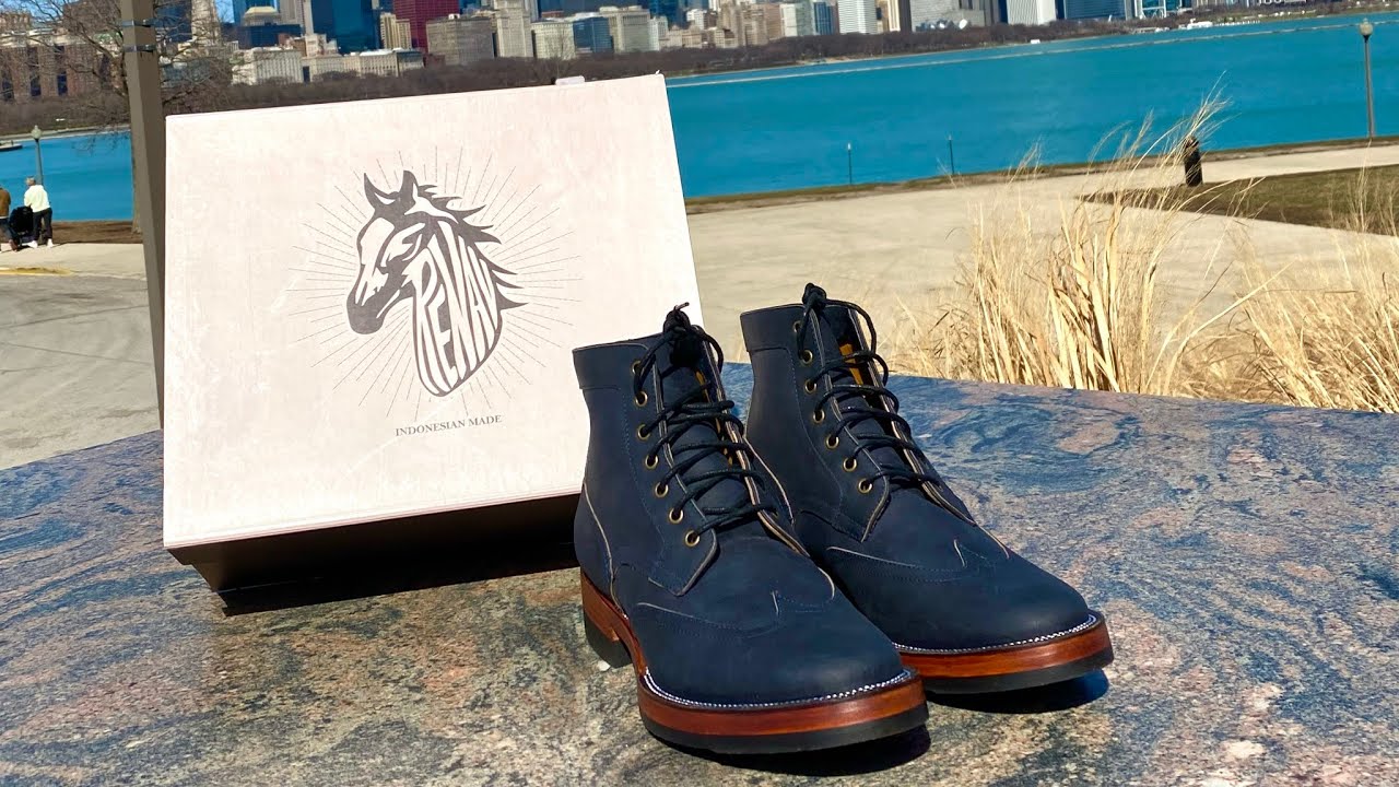RENAVGOODSCO A1 Austerity Brogue in Horween Navy Chamois Unboxing