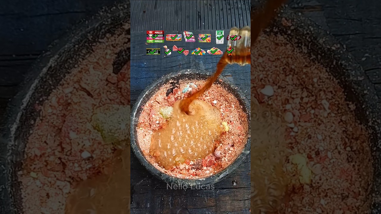Misturando Todas as Balas!!!#halls #tictac #Cocacola #asmr #satisfatorio