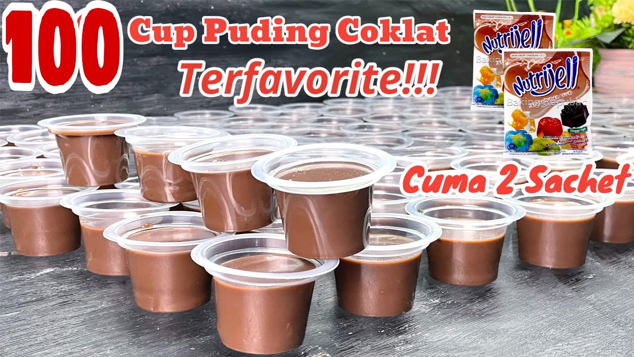 RESEP PUDING COKLAT TERFAVORIT‼️ 100 CUP | ANTI GAGAL NYOKLAT DAN PECAH DI MULUT| IDE JUALAN