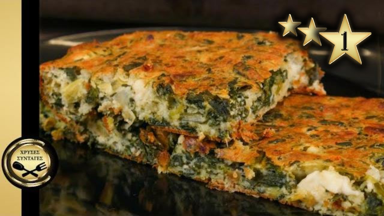 Вкуснейший пирог со шпинатом без фило, с луком-пореем, репчатым луком и брынзой,