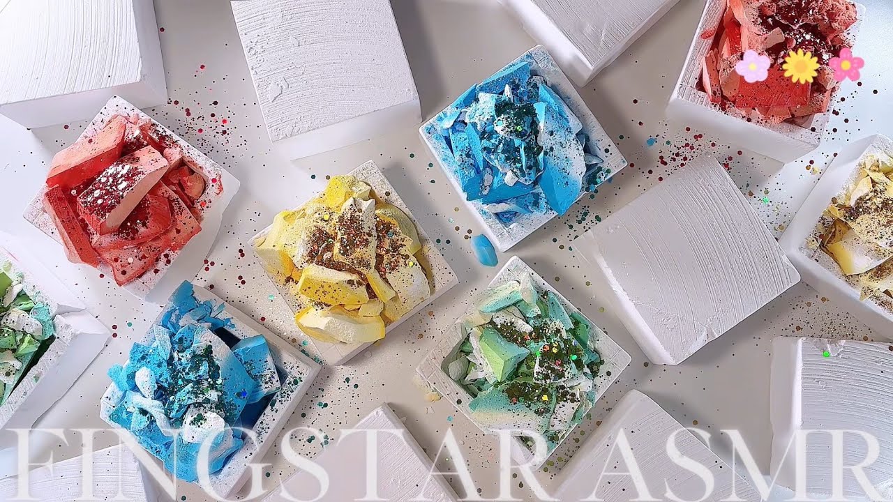 Gym Chalk ASMR | Dyed Fragments Bombs &Fresh Chalk Crush | #asmr #gymchalkcrush #asmrsounds 