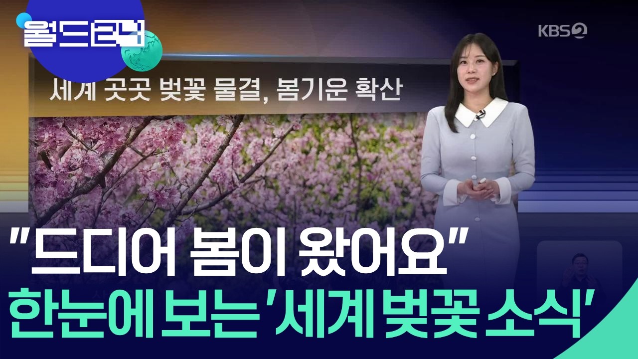 세계 곳곳 벚꽃 물결, 봄기운 확산 [월드24 날씨] / KBS  2026.03.18.