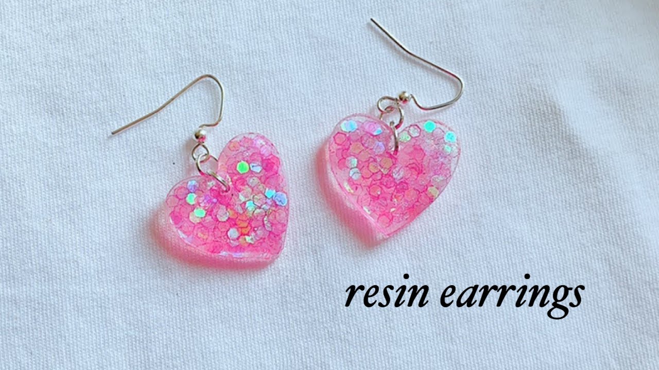 diy resin earrings/making simple and beautiful resin heart ❤️ earrings/uv resin jewelry
