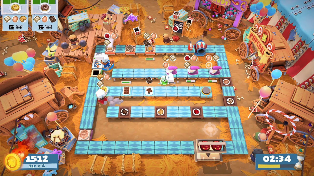 Overcooked 2 Carnival of Chaos 3-1 Trio World Record 4152 pts