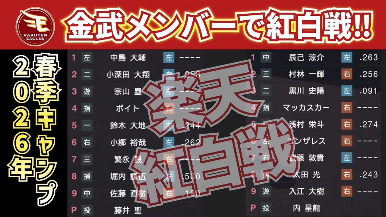 【どうなる!?2026イーグルス】新戦力で楽天イーグルス紅白戦‼～気になるレギュラー争い～