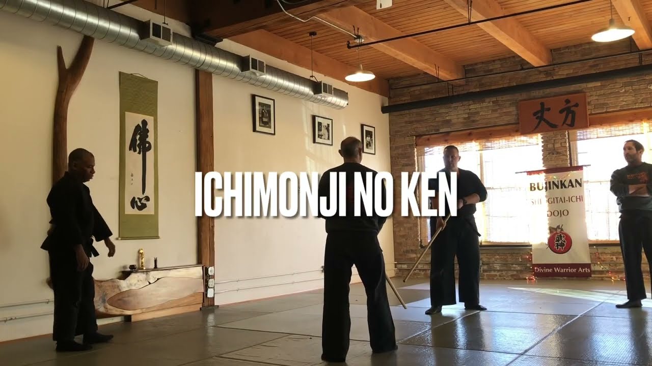 Ichimonji no Ken. Principles of Ichimonji applied to the sword.