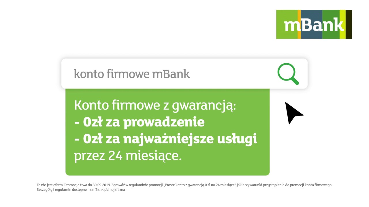 mBank dla firm: Przedsiębiorco zyskaj konto firmowe z gwarancją ceny. (15s)