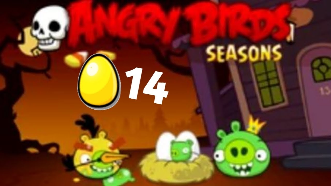 Angry Birds Seasons Haunted Hogs All Golden Eggs Walkthrough
