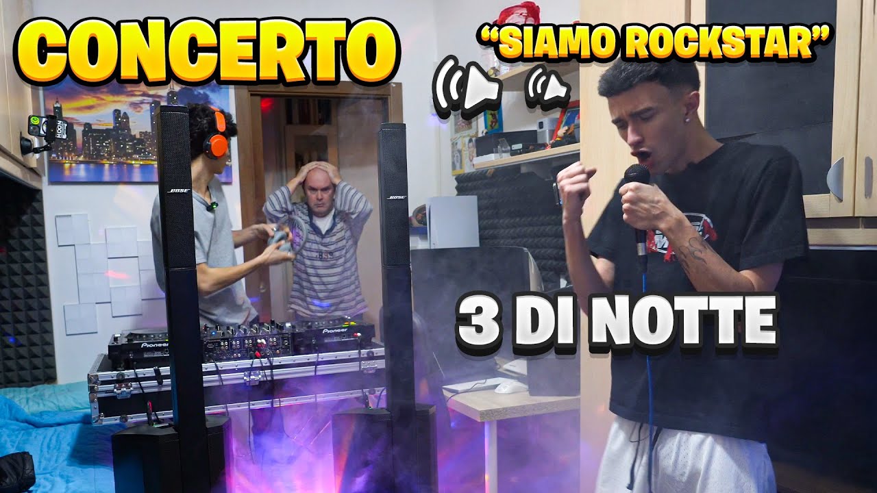 SCHERZO CONCERTO alle 3 DI NOTTE in CASA con la NUOVA CANZONE ROCKSTAR! *MIO PAPÀ SCLERA*