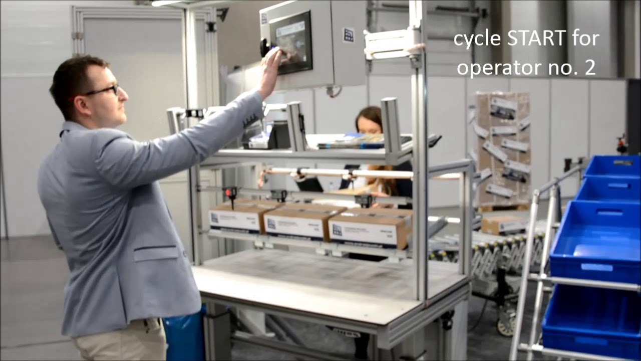 Industry 4.0 Pick-to-Light ergonomic workstation with RFID operator recognition