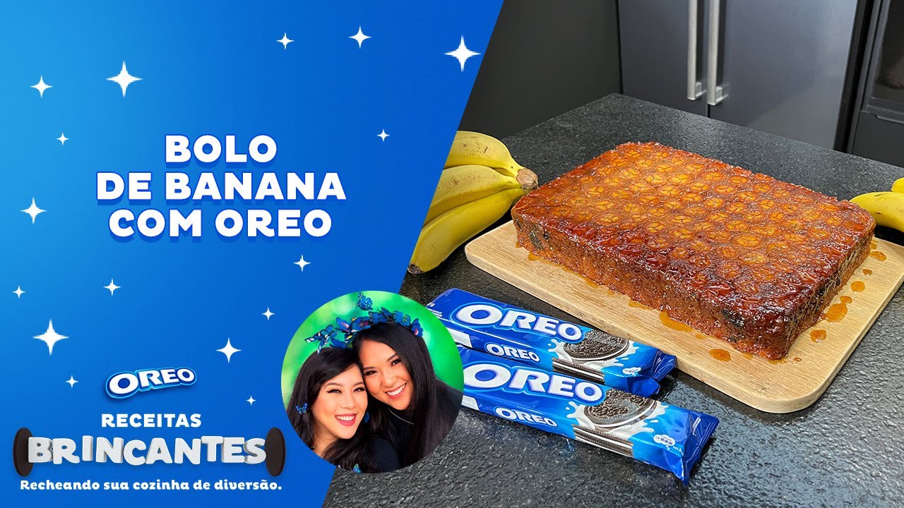 MUITO FÁCIL! BOLO DE BANANA COM OREO 🍌 | @blogdasirmãs