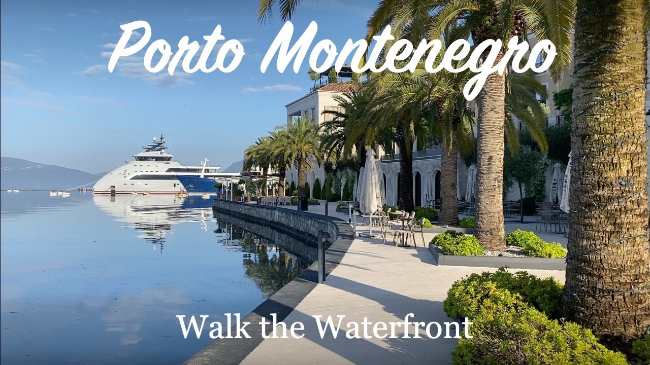 Tivat, Porto Montenegro. Walking Along the Waterfront | A relaxing walk with immersive sound