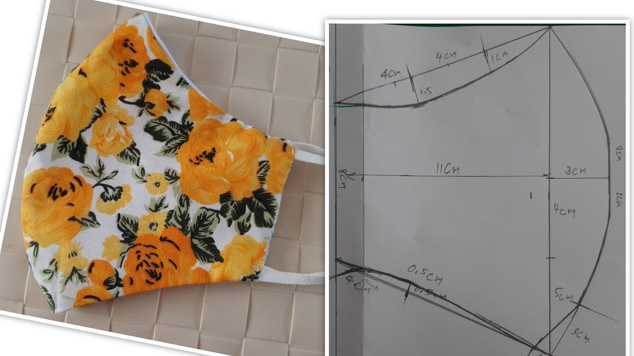 DIY Mask By hand,How to make face mask, Free pattern, マスクの作り方。ปรับแบบให้กระชับ ไม่มีจักรก็ทำได้ค่ะ