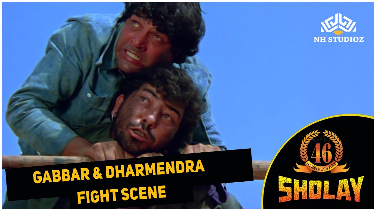 Dharmendra & Gabbar Fight Scene | Dharmendra, Amjad Khan | Sholay (1975) | NH Studioz | HD