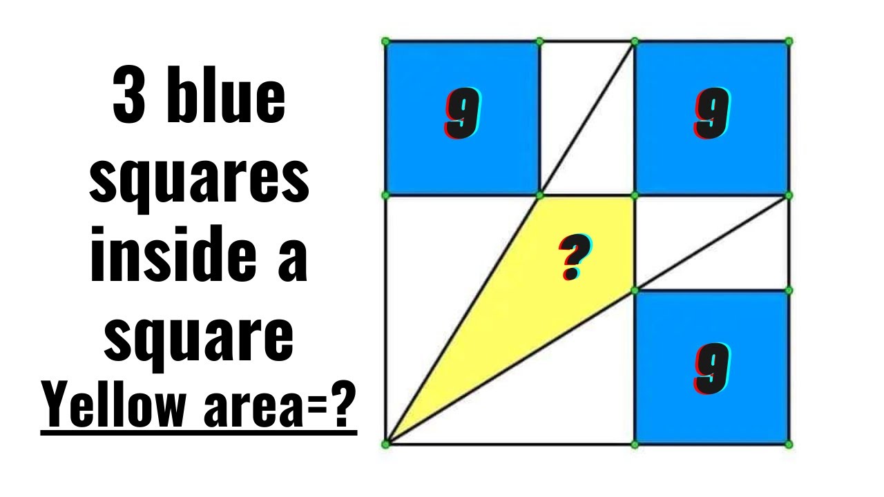 Find the area of Yellow shape | Area Puzzle Solution