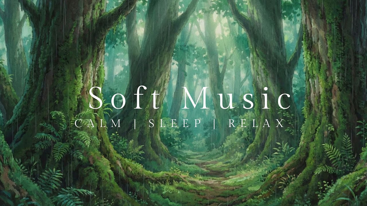 [Playlist] Rainy Forest Spirit ☔ Mystical Ghibli Vibe Piano & Nature ASMR (1 Hour)