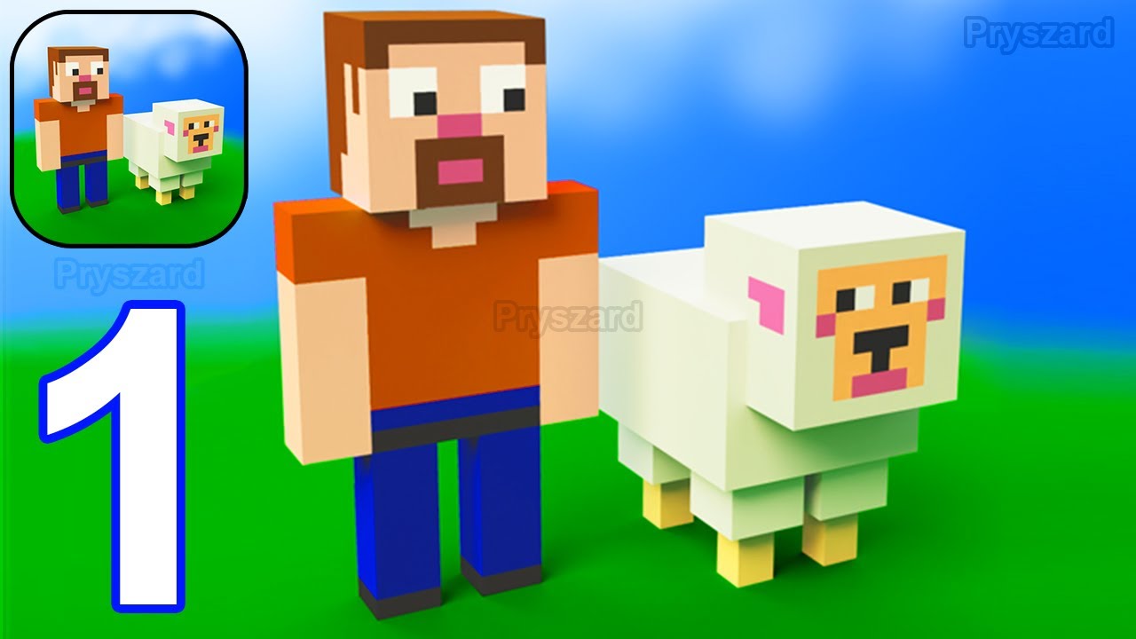 CubeCrafter - Gameplay Walkthrough Part 1 Mine Blocks, Log, Farm and Quarry (Android, iOS)