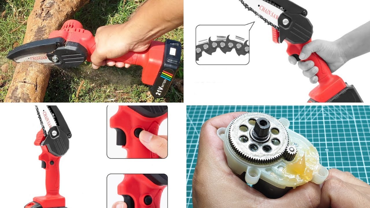 WHAT'S INSIDE MINI ELECTRIC CHAINSAW ? HOW IT MADE | HILDA 21V CHAINSAW REVIEW | MAKITA BATTERY