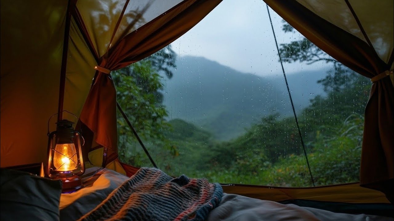 Camping with sound of rain🌧️#rain#sleepsounds#relax#rainsounds #musicforsleep#nature#calm#sleepmusic