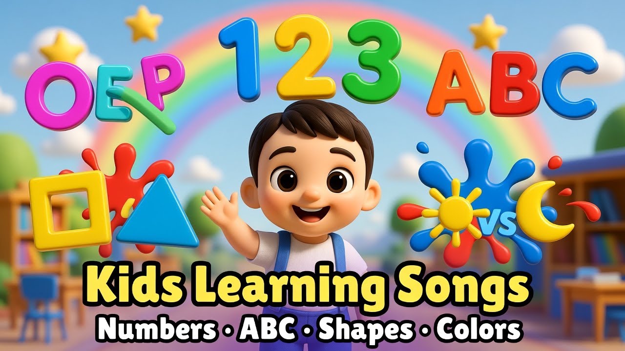Kids Learning Songs Compilation 🎵 | Numbers, Alphabet, Shapes, Colors & Opposites