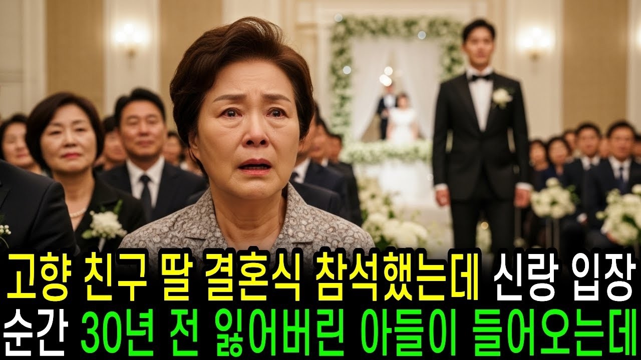 고향 친구 딸 결혼식 참석했는데, 신랑 입장 순간 30년 전 잃어버린 아들이 들어오는데