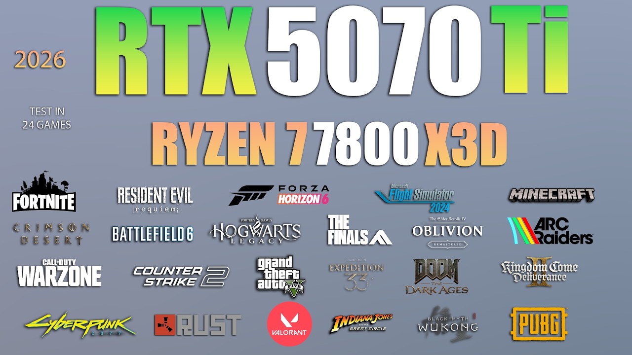 RTX 5070 Ti + 7800X3D | The Perfect 1440p Gaming PC? 24 Games Tested